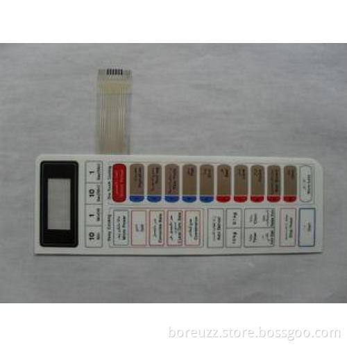 PET And 3M Adhesive Glossy Microwave Oven Membrane Touch Sw